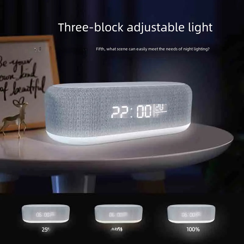 Amazon Desktop Clock Alarm with Wireless Charger & Lamp