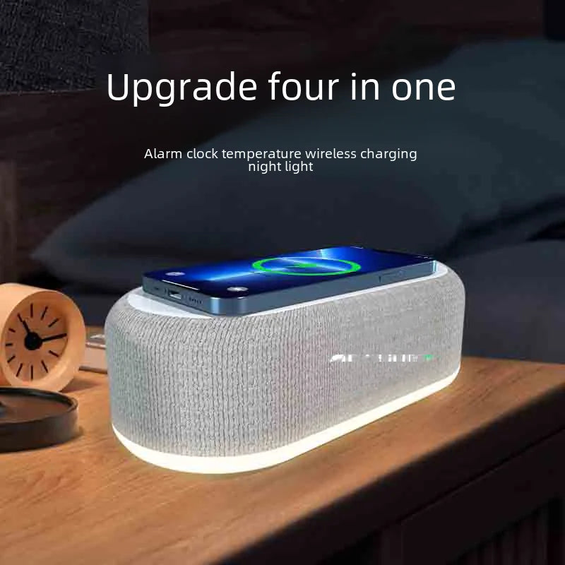 Amazon Desktop Clock Alarm with Wireless Charger & Lamp